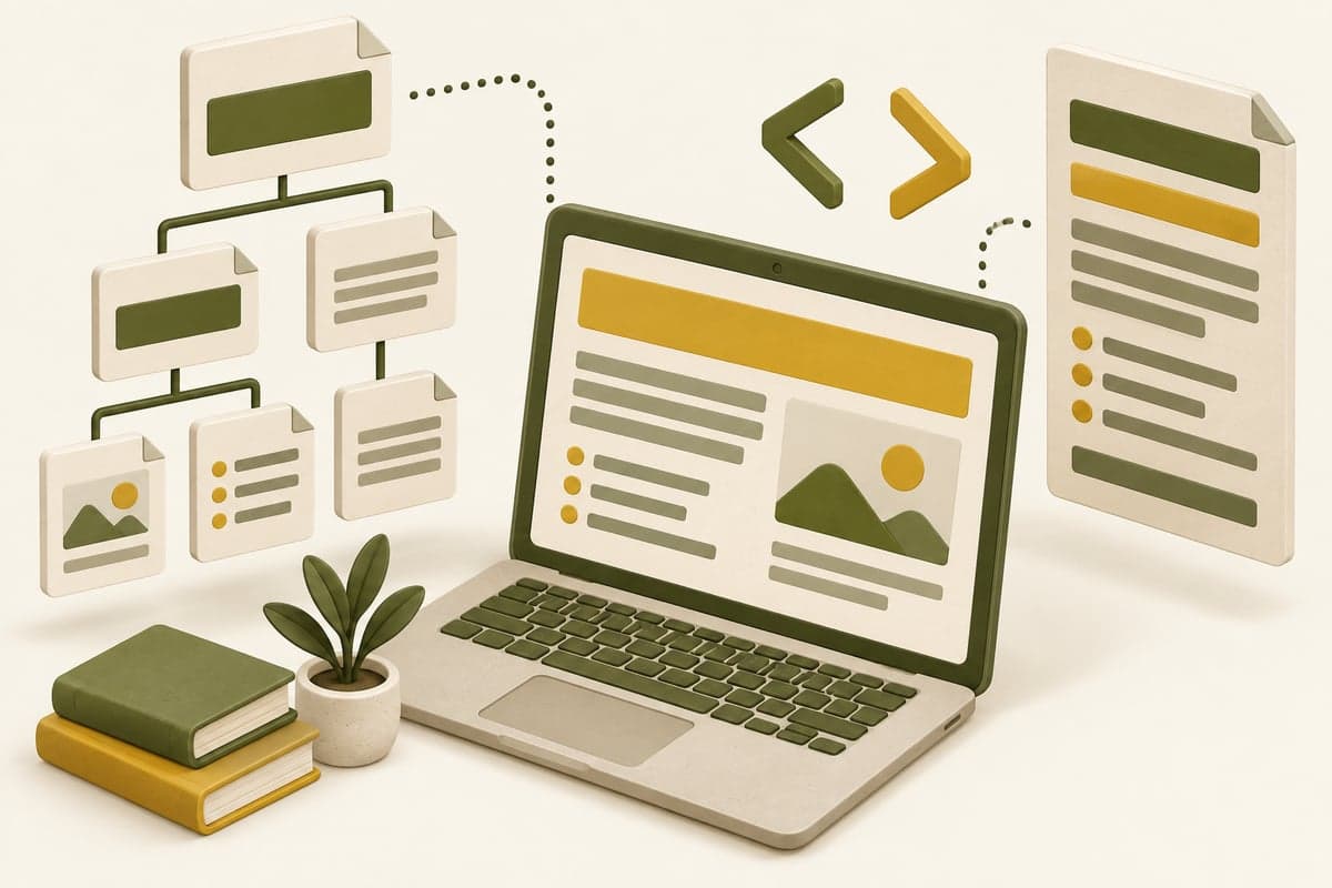 10. Sınıf, 3. hafta: Web Tabanlı Programlamaya Giriş: HTML5 ile Sayfa İskeleti konusuna özel illüstrasyon