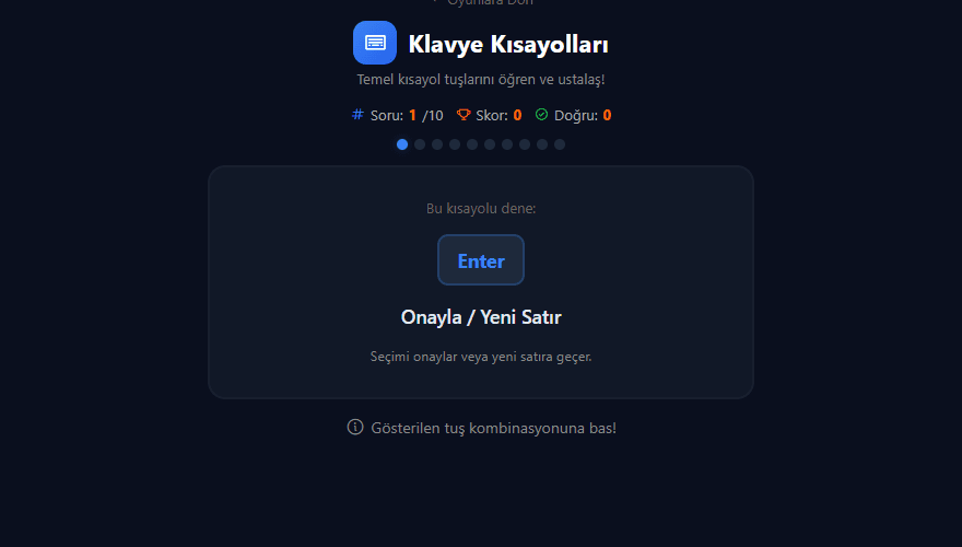 Klavye Kısayolları